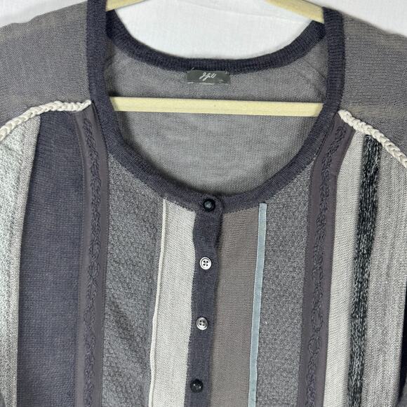 J. Jill Wool Mohair Button Up Cardigan Womens Top Gray Boho Classic Work - Picture 3 of 9